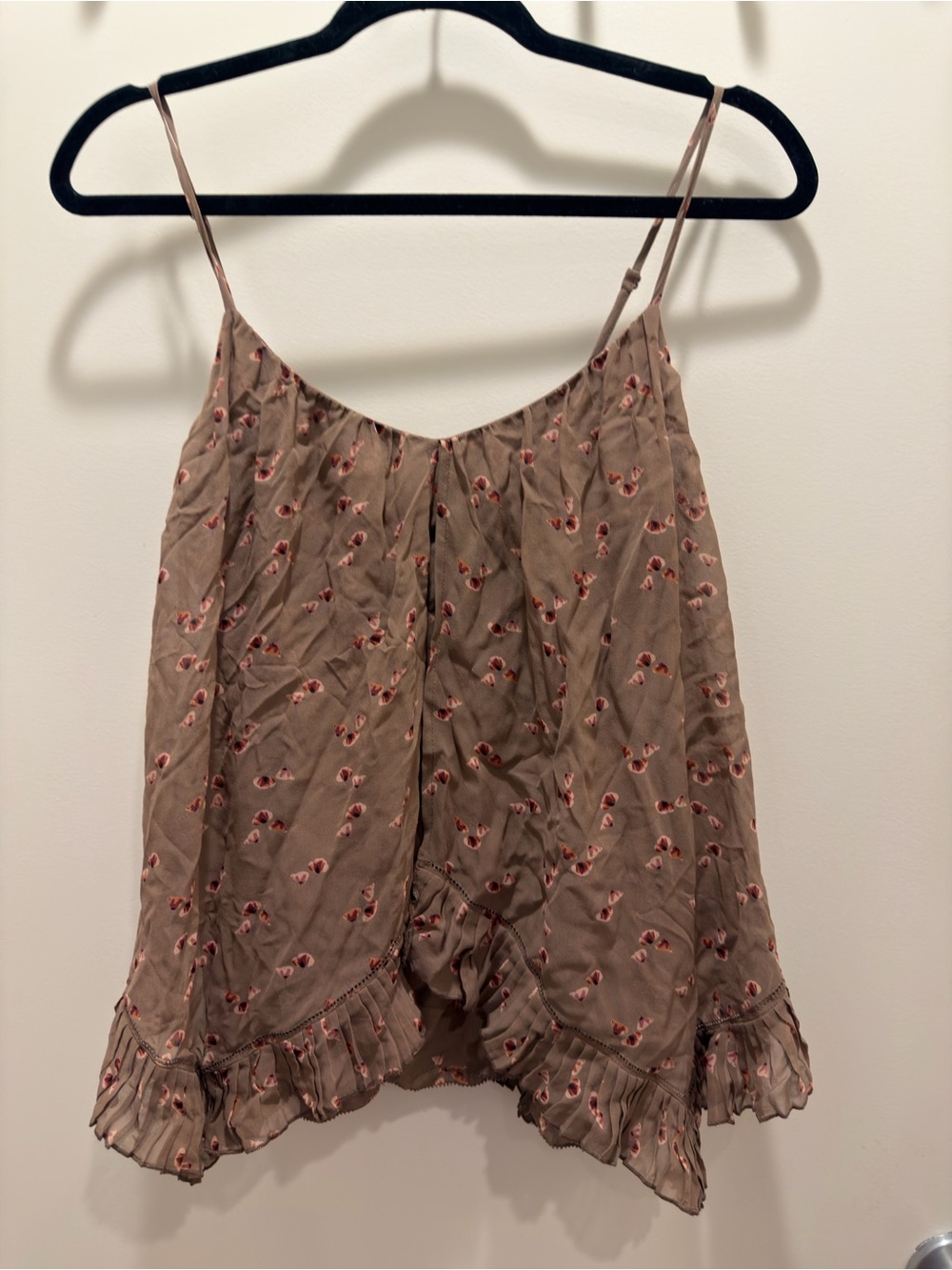 Madison Marcus Mauve Floral Ruffle Silk Cami small